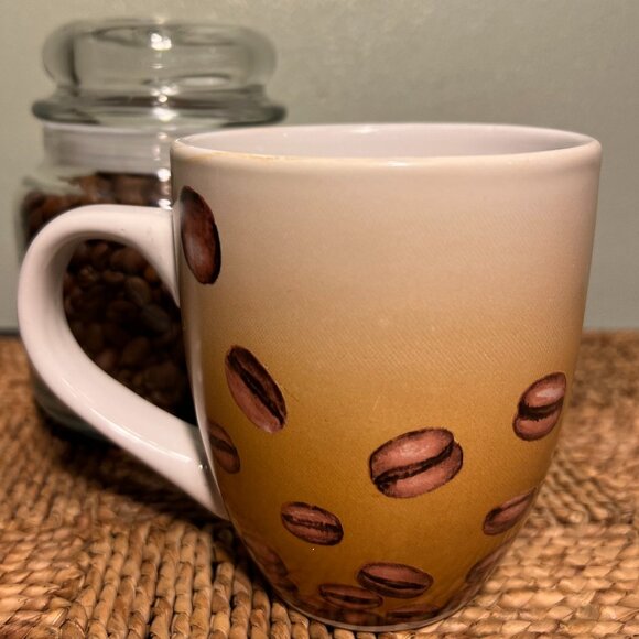 Retro TODAYS HOME Diner Style Stoneware Coffee Cup Mug ~ Whole Coffee Beans - Picture 3 of 5